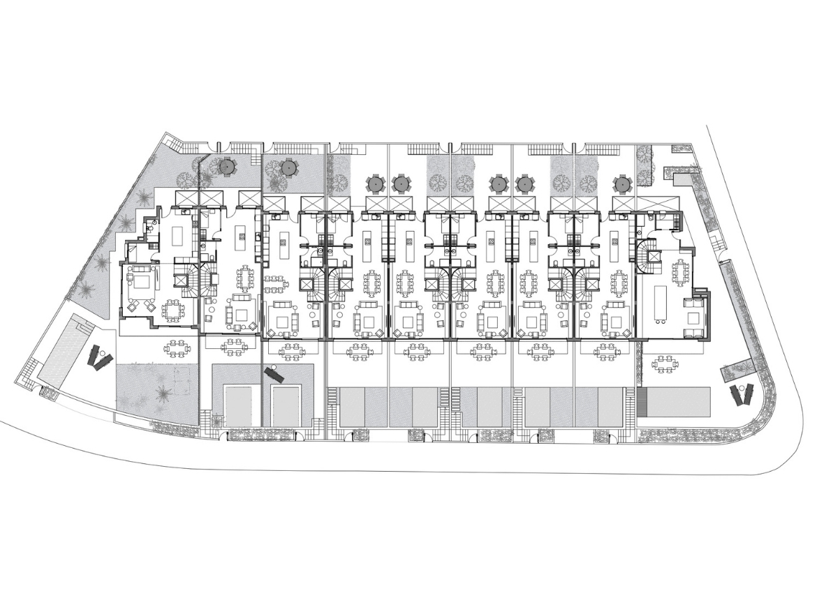 Oriol Pujol Mata, arquitecte. 9 habitatges unifamiliars en filera a Sitges