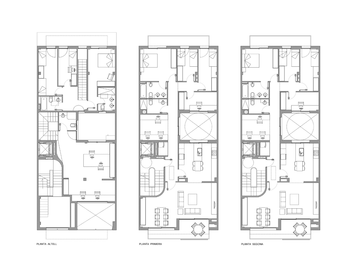 Oriol Pujol Mata, arquitecte. Edifici plurifamiliar de 3 habitatges local comercial i aparcament Mare de Deu del Coll