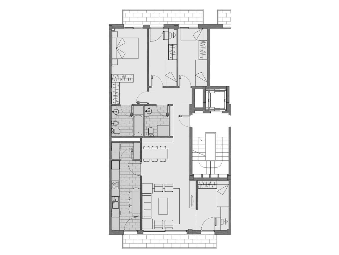 Oriol Pujol Mata, arquitecte. Edifici plurifamiliar de 7 habitatges i aparcament Rambla Muntanya