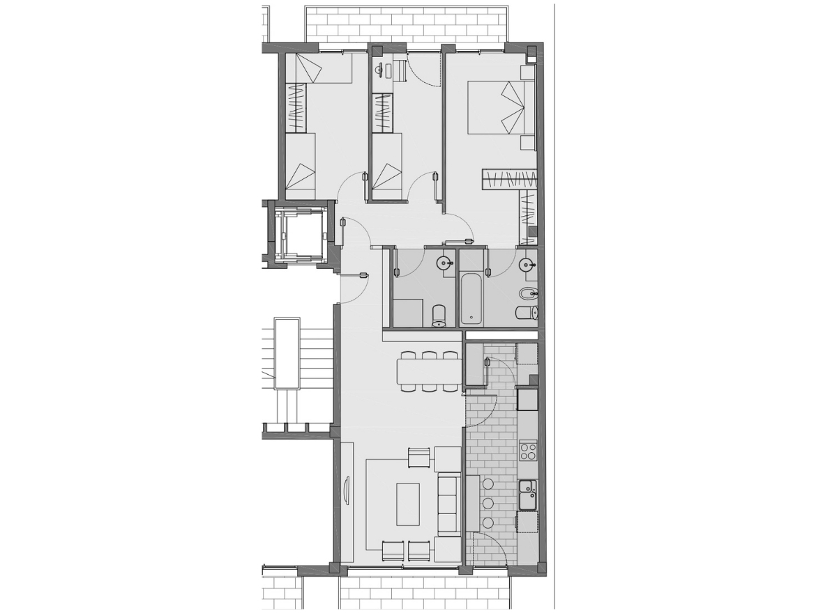 Oriol Pujol Mata, arquitecte. Edifici plurifamiliar de 7 habitatges i aparcament Rambla Muntanya