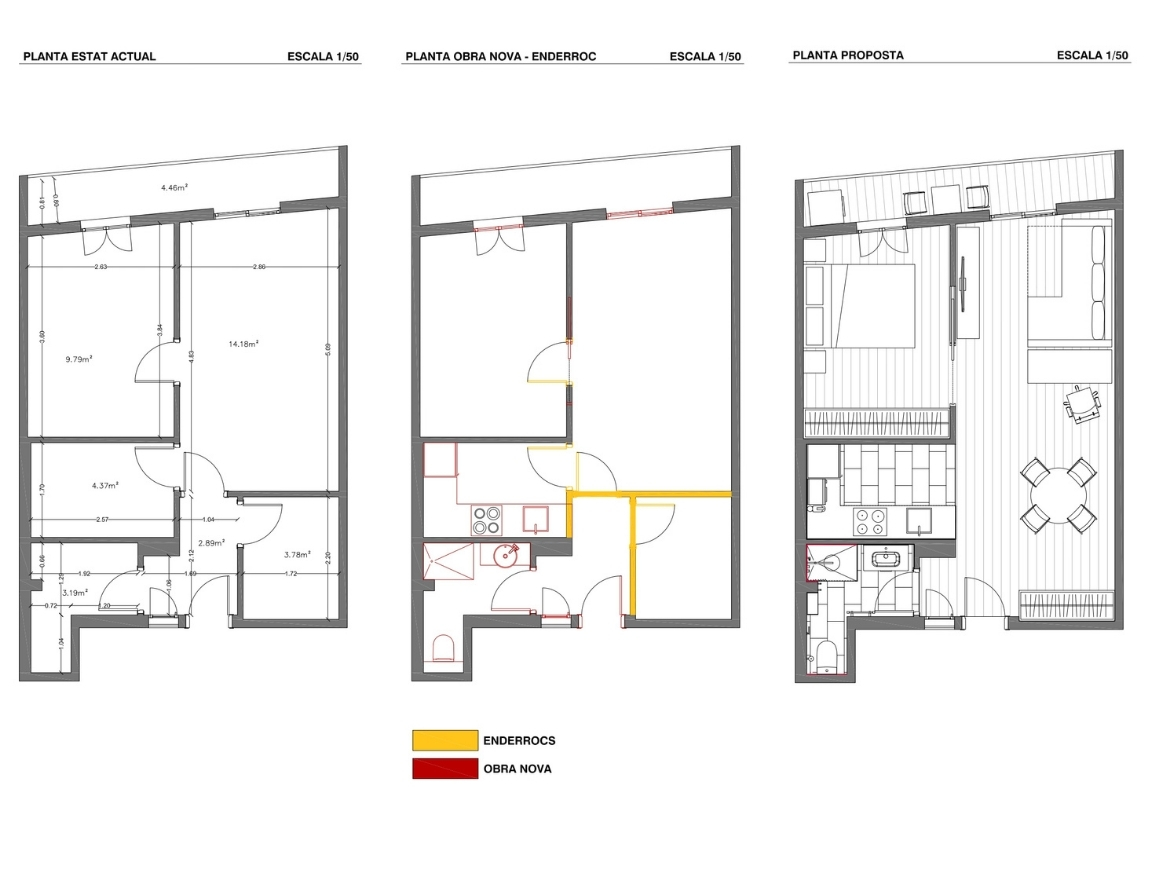 Oriol Pujol Mata, arquitecte. Reforma integral habitatge carrer Santa Margarida de Barcelona