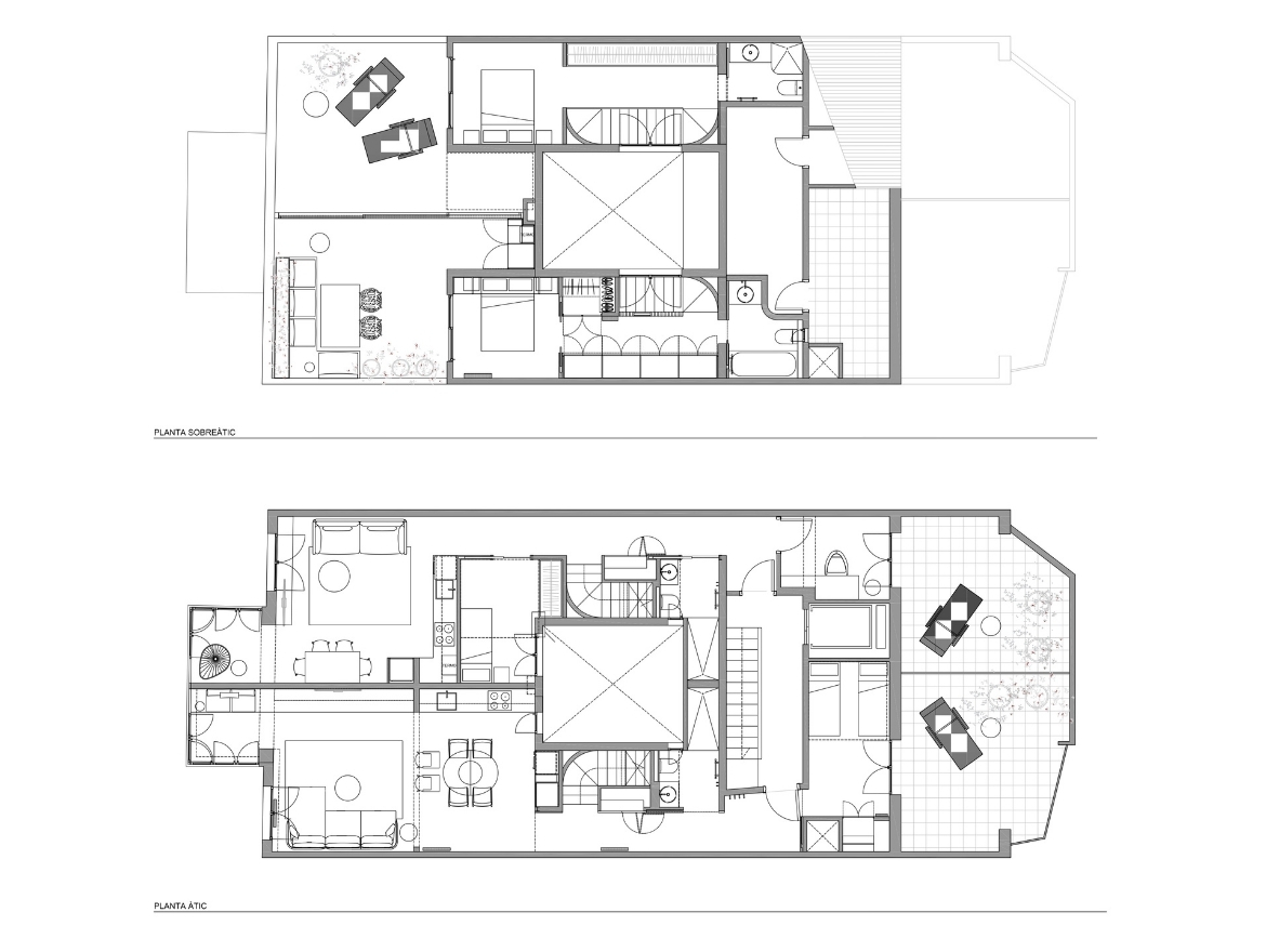 Oriol Pujol Mata, arquitecte. Reforma interior 4 habitatges i reconversió en dos